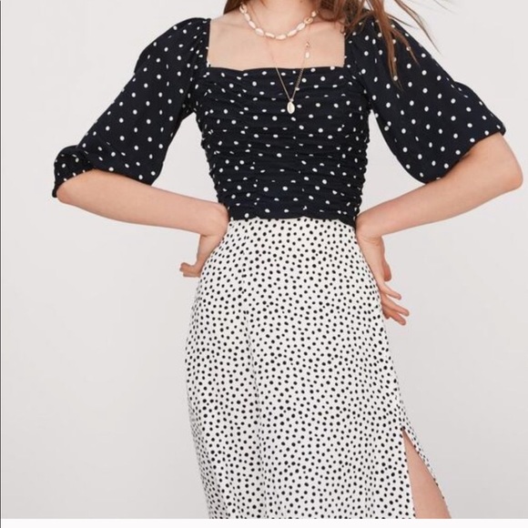 Tops - SOLD ZARA Black and White Square Neck Top